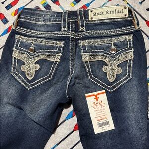 NEW Rock Revival Dark Janelle Bootcut Jeans